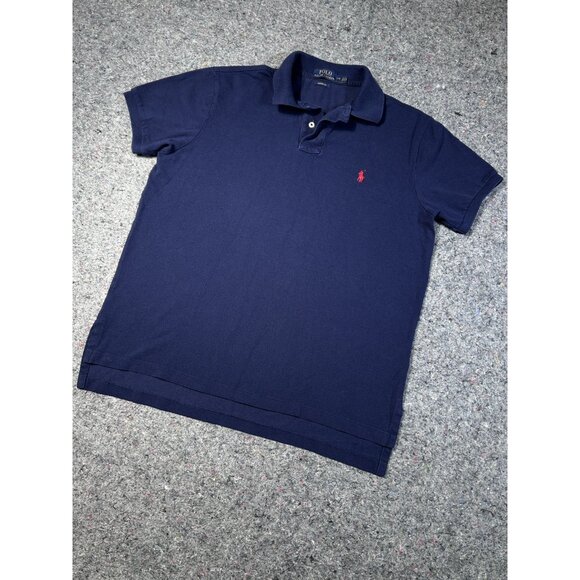 Ralph Lauren Polo Shirt Mens L Blue Orange Pony Cotton Casual Preppy Casual - Picture 2 of 5